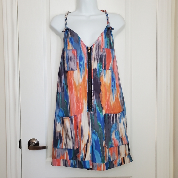 🎈2/$50 Rachel Roy Oversized XS Romper 100% Silk - Picture 6 of 10